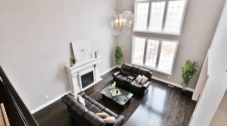 Great Room with floor to ceiling palladian windows